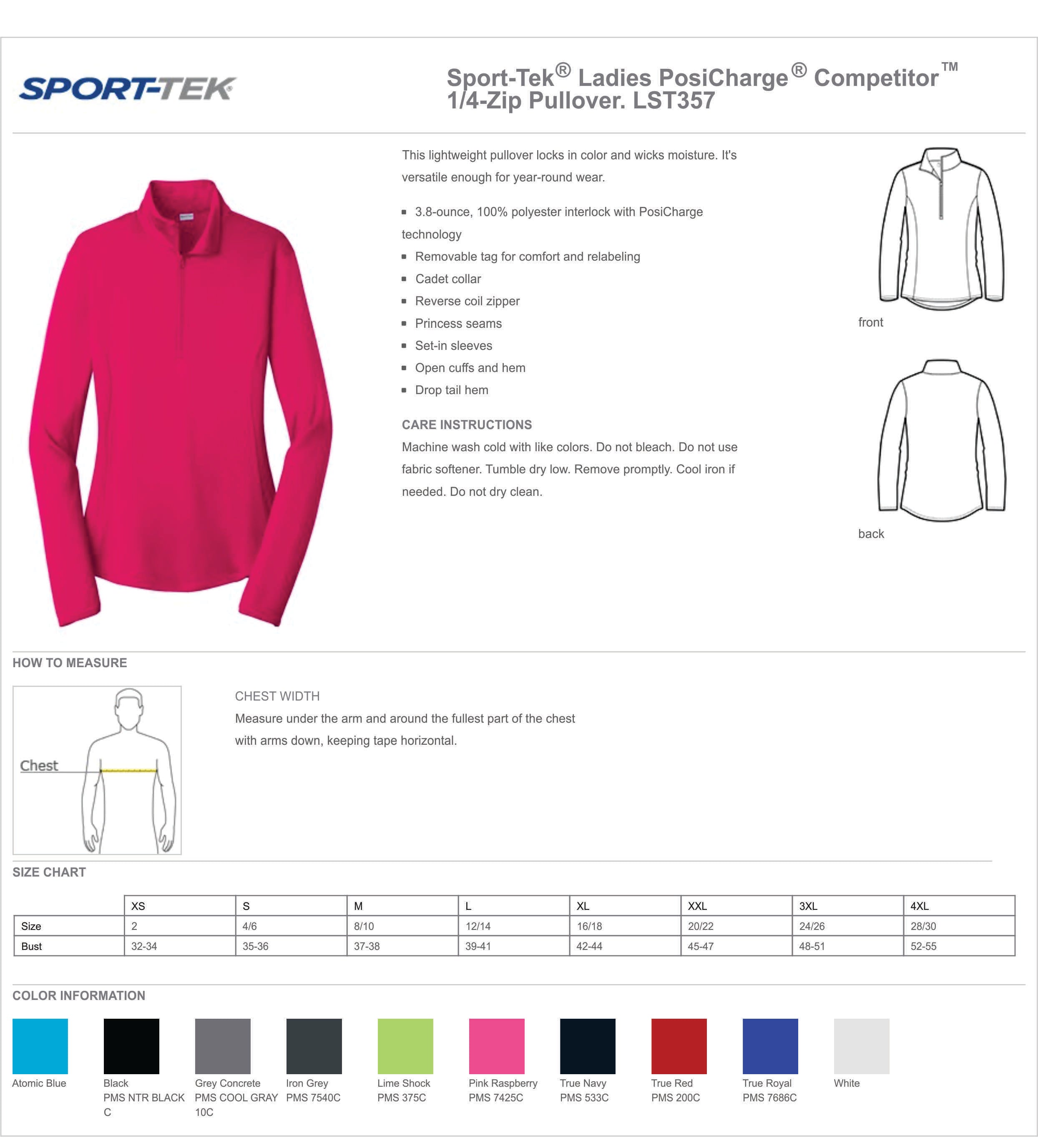 Sport-Tek Ladies PosiCharge Competitor™ 1/4-Zip Pullover, Product