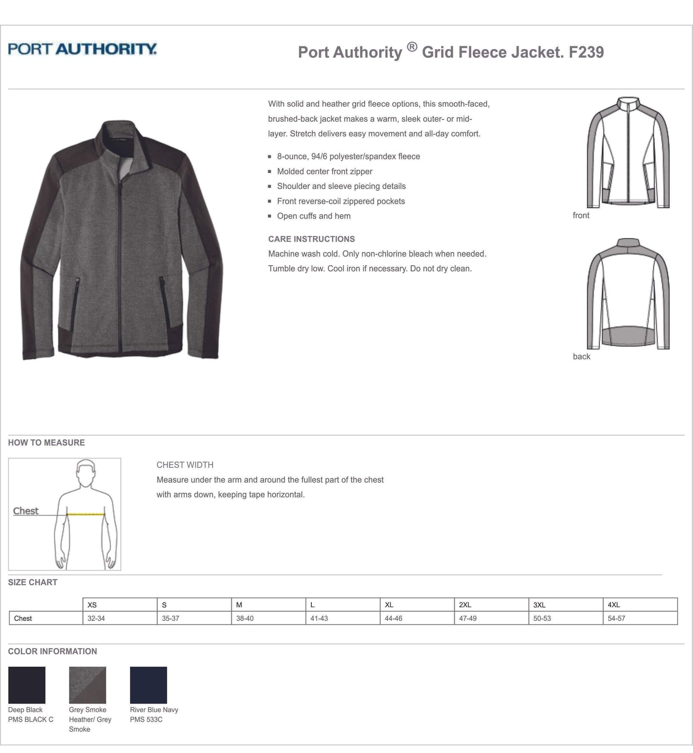 MEDSTAR F239 Port Authority® Men's Grid Fleece Jacket