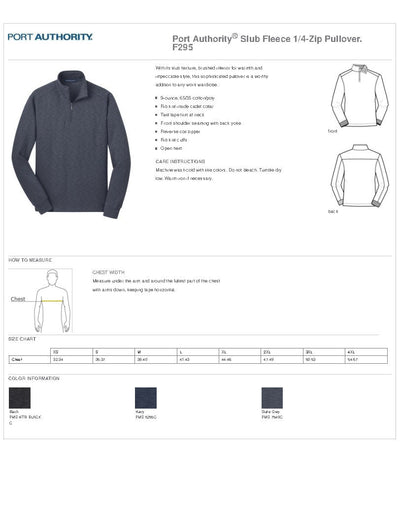 JH F295 Port Authority® Slub Fleece 1/4-Zip Pullover