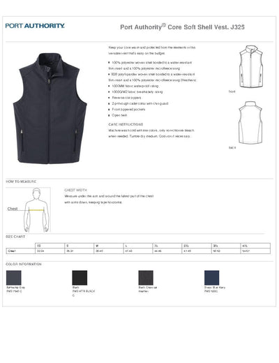 JH J325 Port Authority® Core Soft Shell Vest
