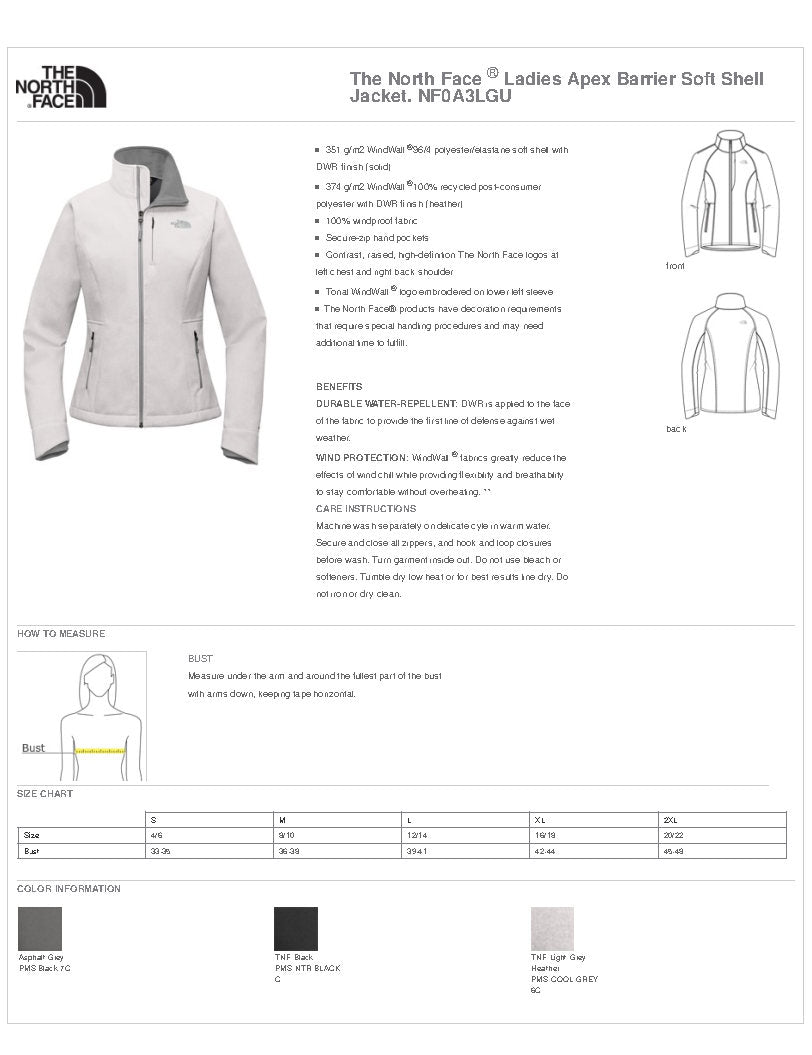 VA NF0A3LGU The North Face® Ladies Apex Barrier Soft Shell Jacket