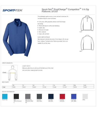 JH ST357 Sport-Tek® PosiCharge® Competitor™ 1/4-Zip Pullover
