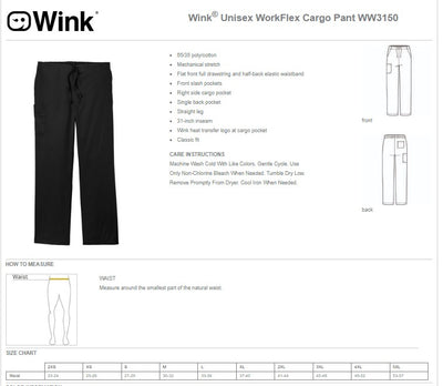 WW3150 Wink® Unisex WorkFlex Cargo Pant