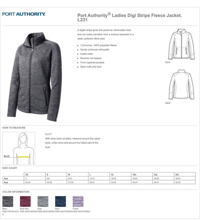 Wilford Port Authority® Women's Digi Stripe Fleece Jacket. L231