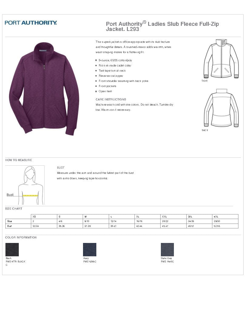 Legacy L293 Port Authority® Ladies Slub Fleece Full-Zip Jacket