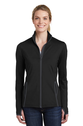 VA LST853 Sport-Tek® Ladies Sport-Wick® Stretch Contrast Full-Zip Jacket